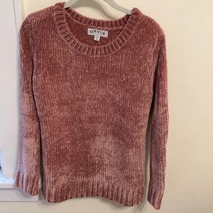 Rosy Pinkish-Mauve Chenille Sweater